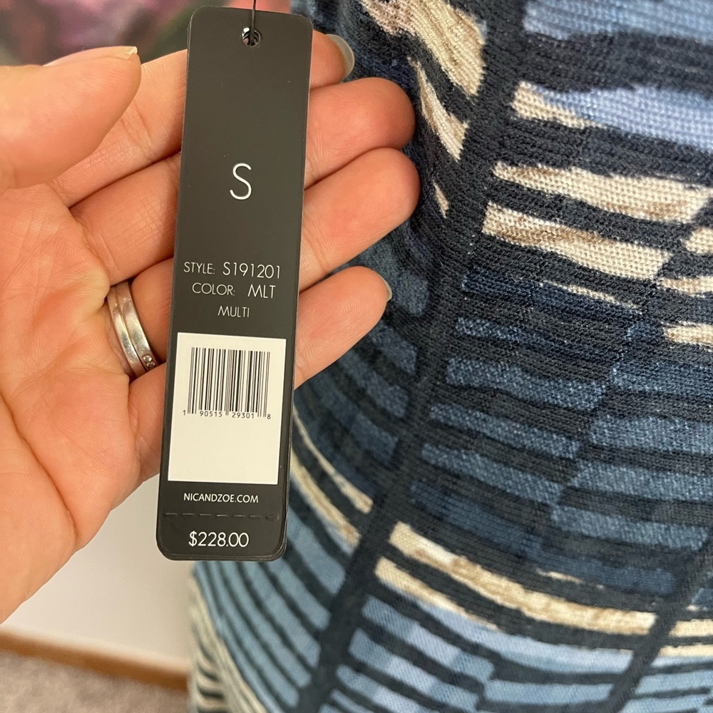 Nic + Zoe Mesmerize A Line Knit Twirl Midi Career Dress Office Retail 228 - Picture 5 of 12